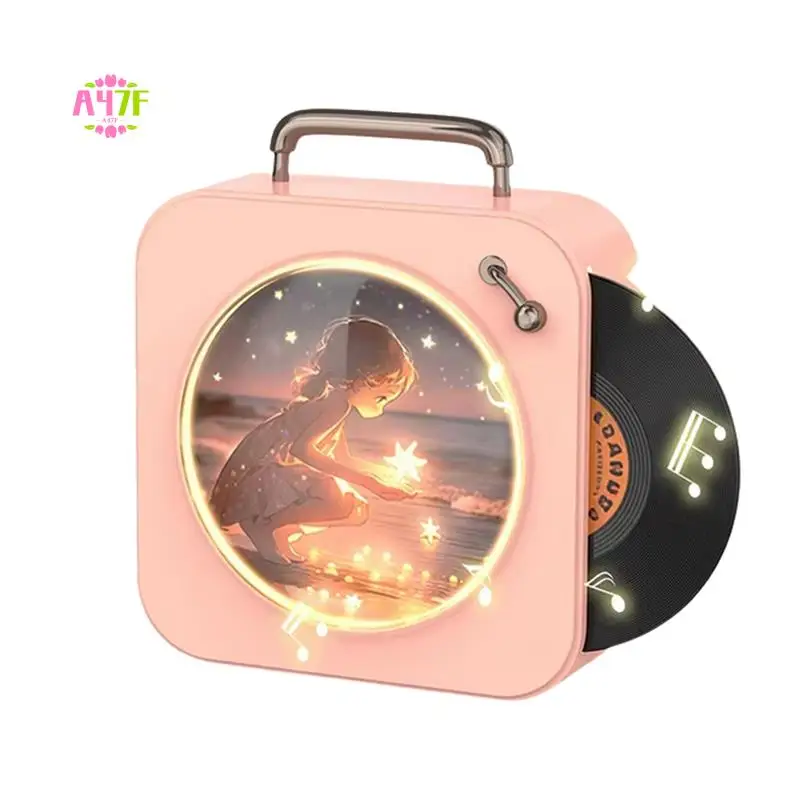 

A47F-Vintage Bluetooth Player Stereo Sound Stereo Sound Effects Radio Vinyl Record Small Stereo Home CD Player