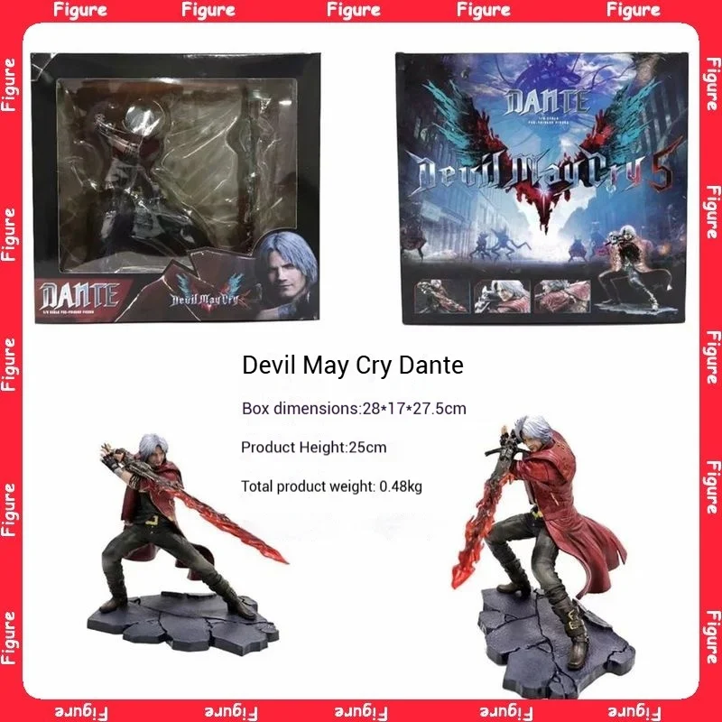 

25-28cm Game Devil May Cry Characters Dante Nero Statue Action Figure PVC Model Desktop Ornaments Collectible Toys Gifts