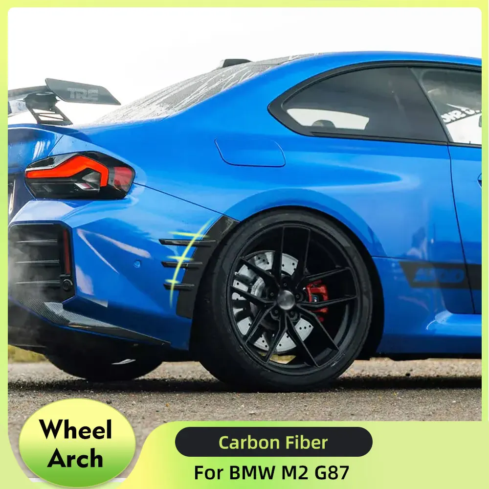 Rear Bumper Canards for BMW M2 G87 2022UP 2 Doors Dry Carbon Side Fender Rear Wheel Arch Cover Air Vent Trim 2PCS
