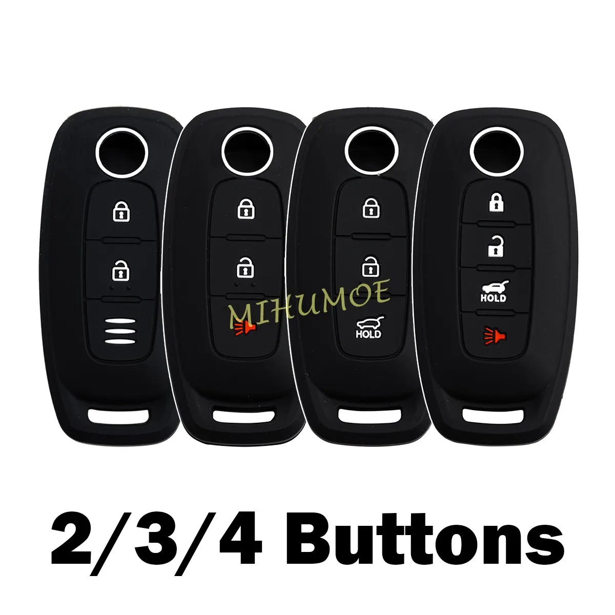 For 2023-2026 Nissan Rogue X-Trail Qashqai Ariya Kicks Serena Versa Pathfinder Sentra Juke Silicone Key Case Cover 2/3/4 Button