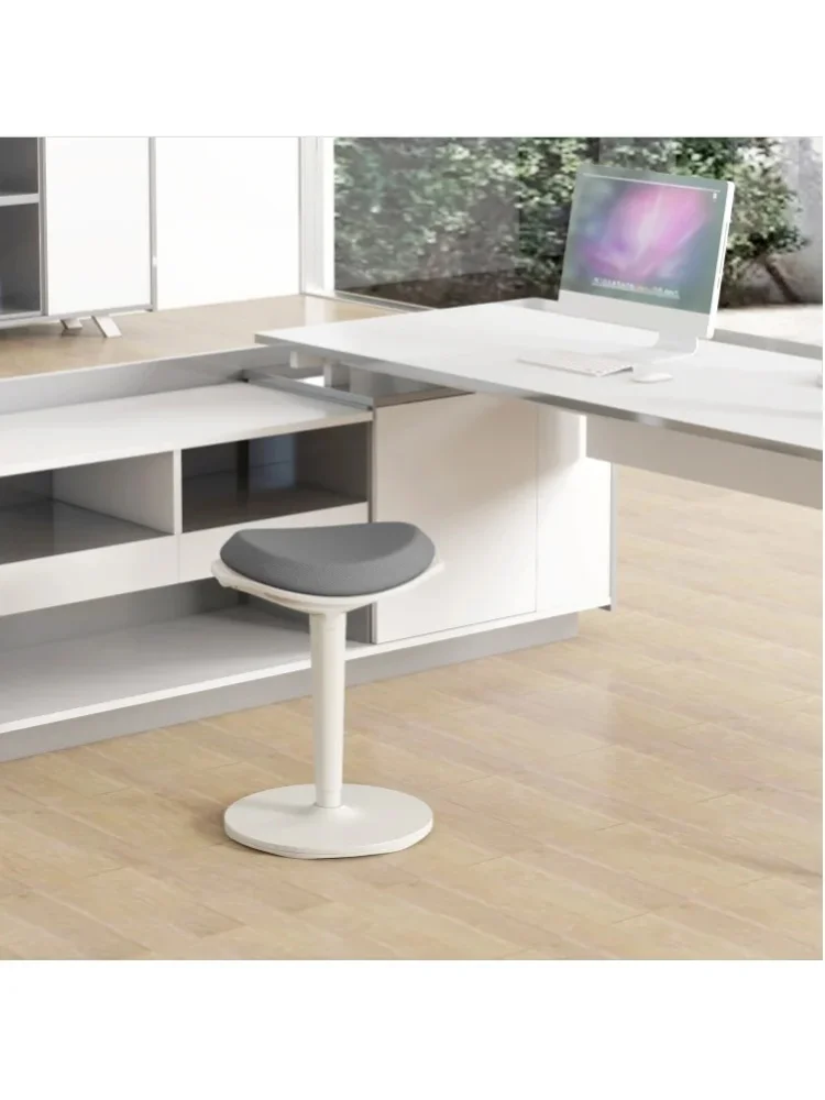 HOMCOM Sitzhocker, ergonomischer Bürohocker, 56,5-71,5 cm höhenverstellbar Arbeitshocker, Drehstuhl für Büro, Arbeitszimmer, Mesh, Grau