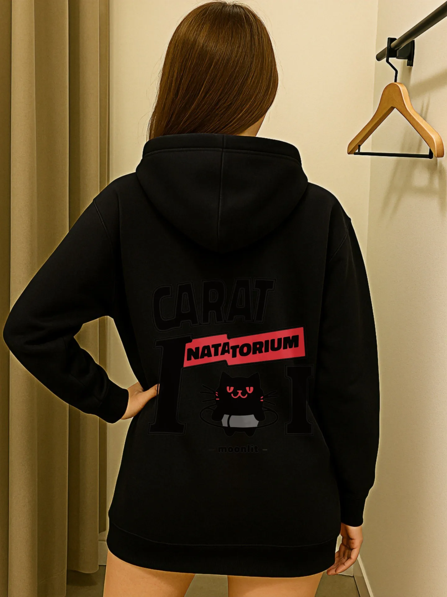 Sudadera con capucha esencial, estampado de letras, estilo estético, forro polar, uso diario informal, para mujer