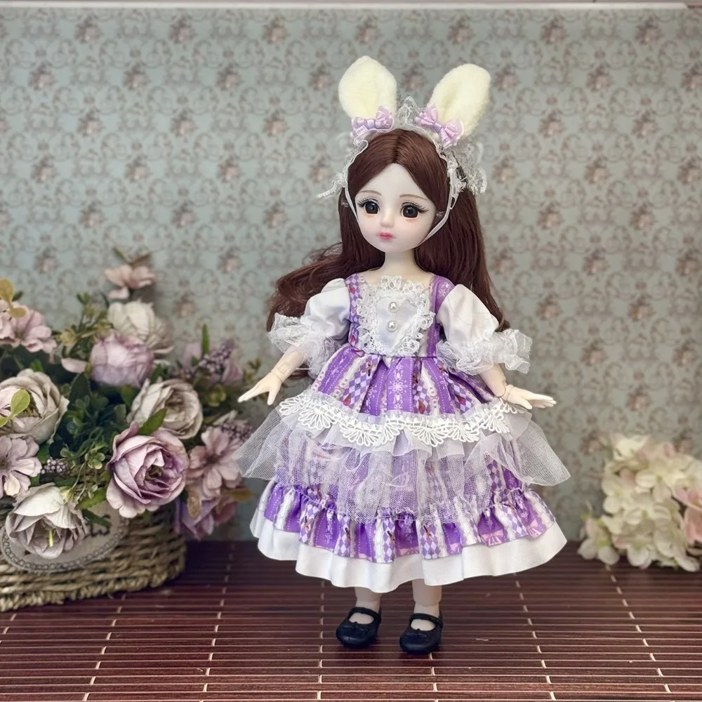 

DIY With Clothes 30cm BJD Doll 3D Eyes Dress Up Removable Joints Doll Colorful Cute 1/6 Bjd Dolls Girls Gifts