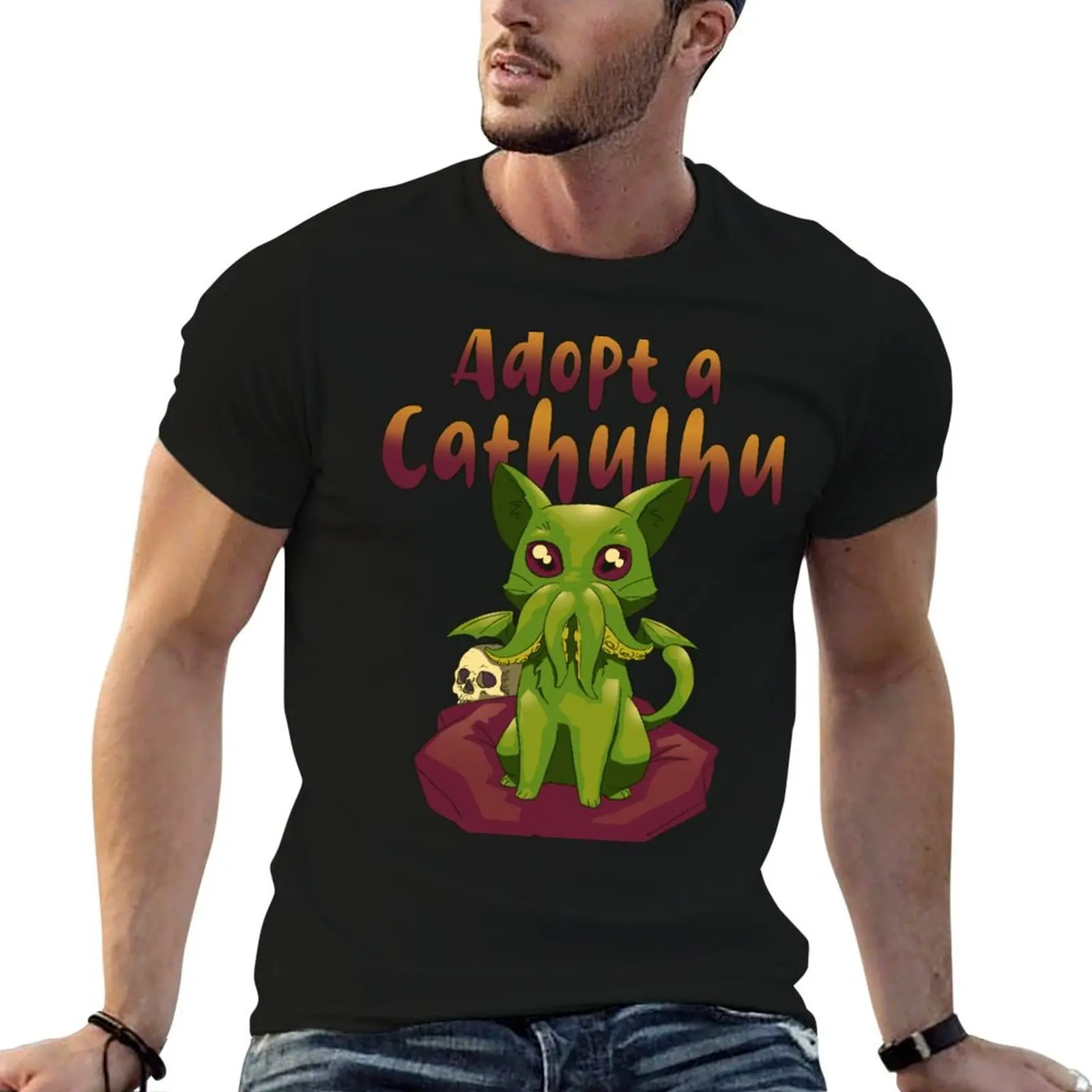 

Adopt Cathulhu T-Shirt t shirt men 100% cotton luxury brand t shirts for man cotton T-Shirt