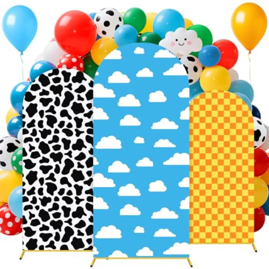 

Набор из 3 чехлов для арки-стендов с мультяшным принтом, 6 футов, 6.6 футов, 7.2 футов, для декораций на день рождения, полиэстер