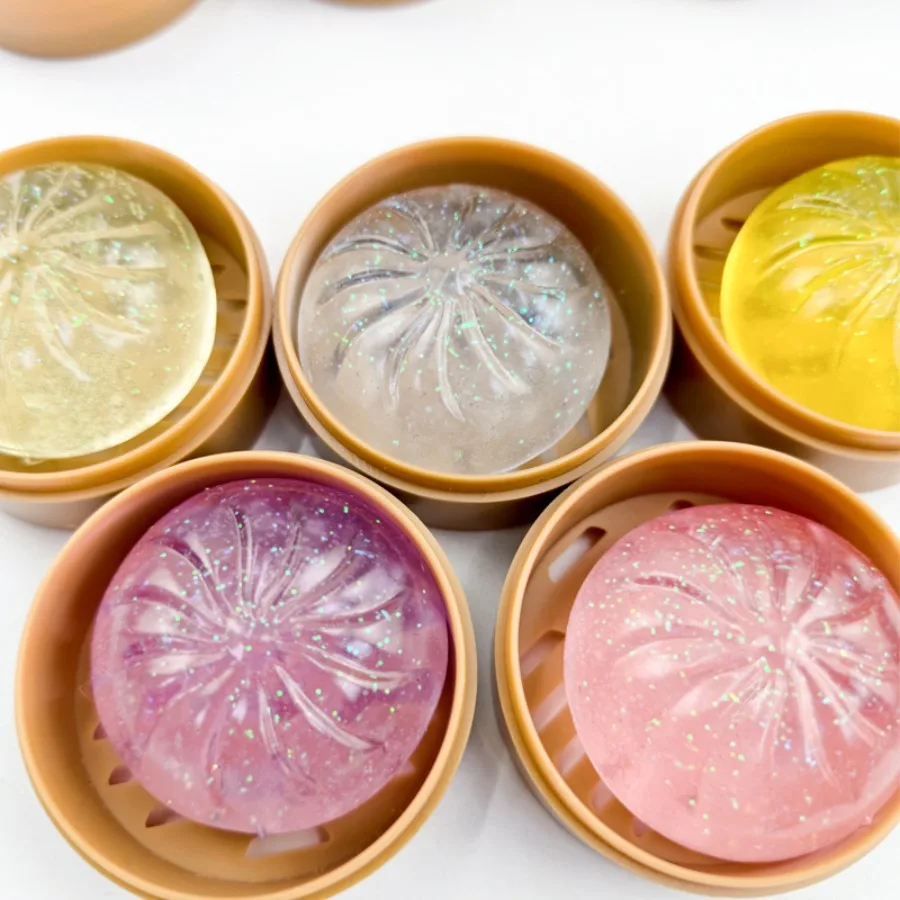 24 steamed buns, pinching and decompression toys, simulated food and toys, slow-rebound color blind box decompression toys