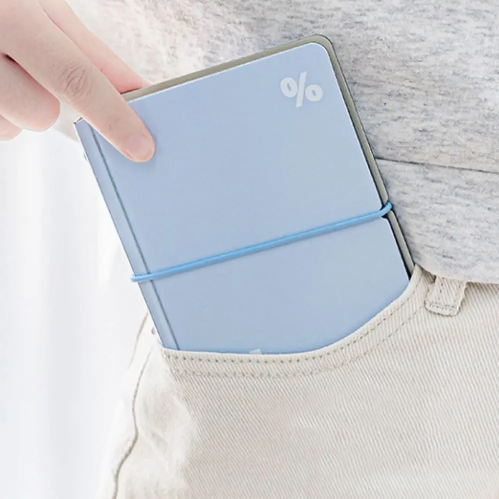 Durable 44 Sheets Mini Pocket Notebook 6 Ring Loose Leaf Mini Portable Handbook White Blue Waterproof Cover Diary Book Student