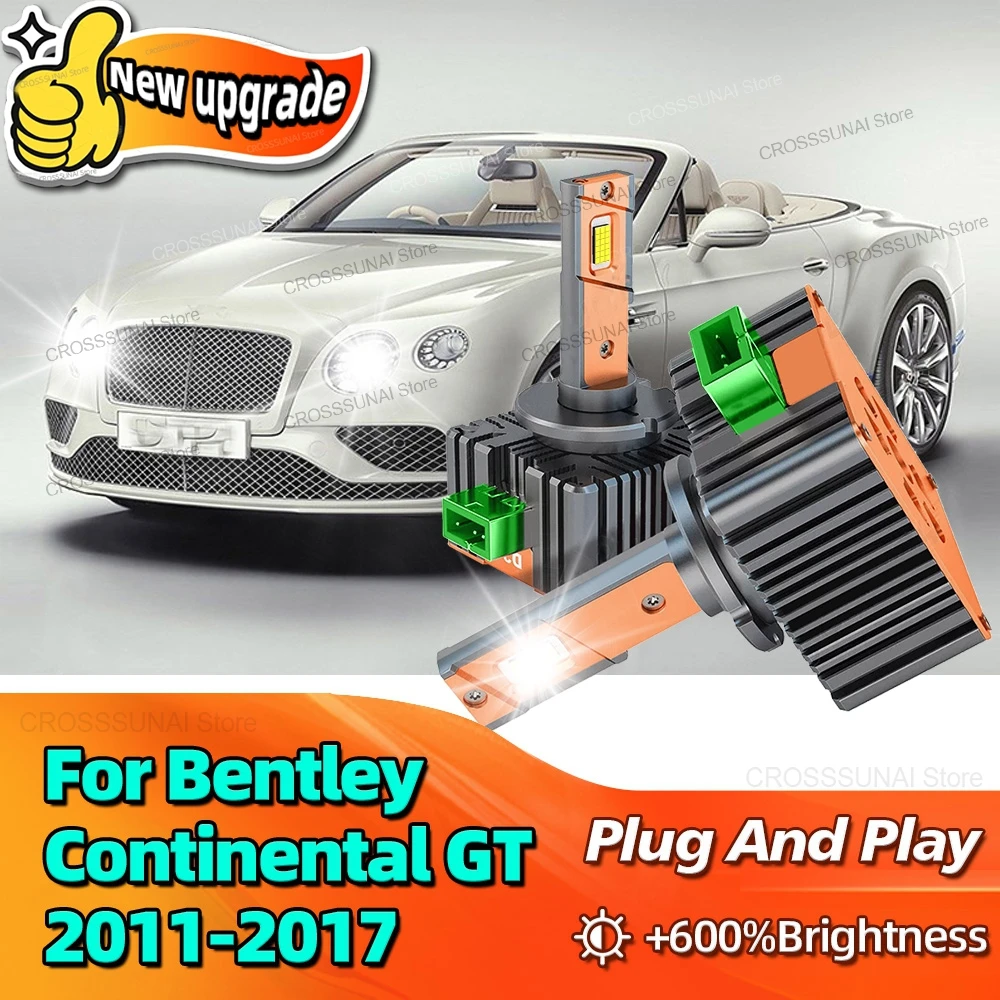 2Pcs For Bentley Continental GT 2011 2012 2013 2014 2015 20162017 LED Headlight Bulbs D3S Car Lamp 30000LM Canbus CSP Chip 6000K