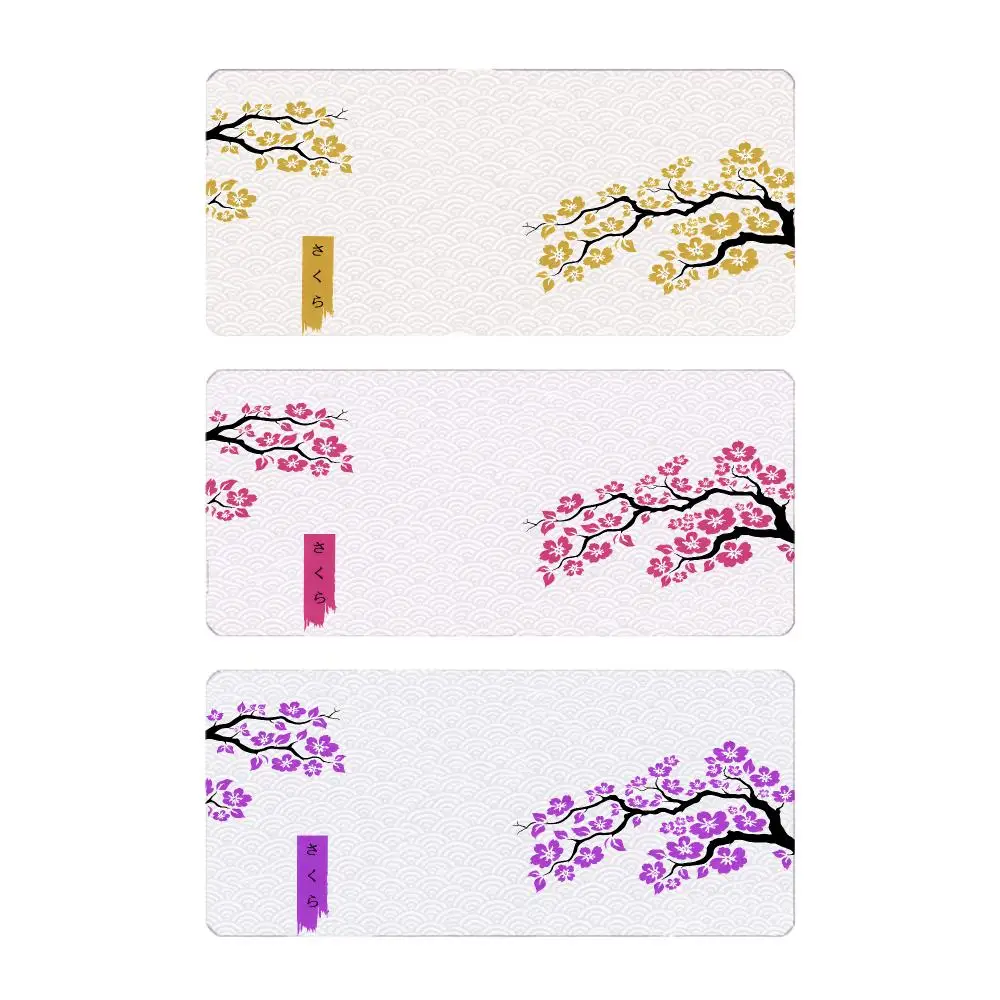 Art Floral Cherry Blossom White Background Mouse Pad Large Gaming Mousepad with Stitched Edges Thickened Desk Mat PC