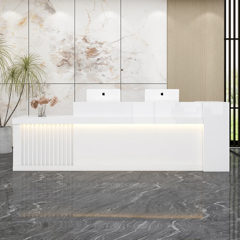 

Modern Desktop Reception Desk Service Vanity White Workstation Reception Desk Luxury Scrivania Reseption Luxury Furniture