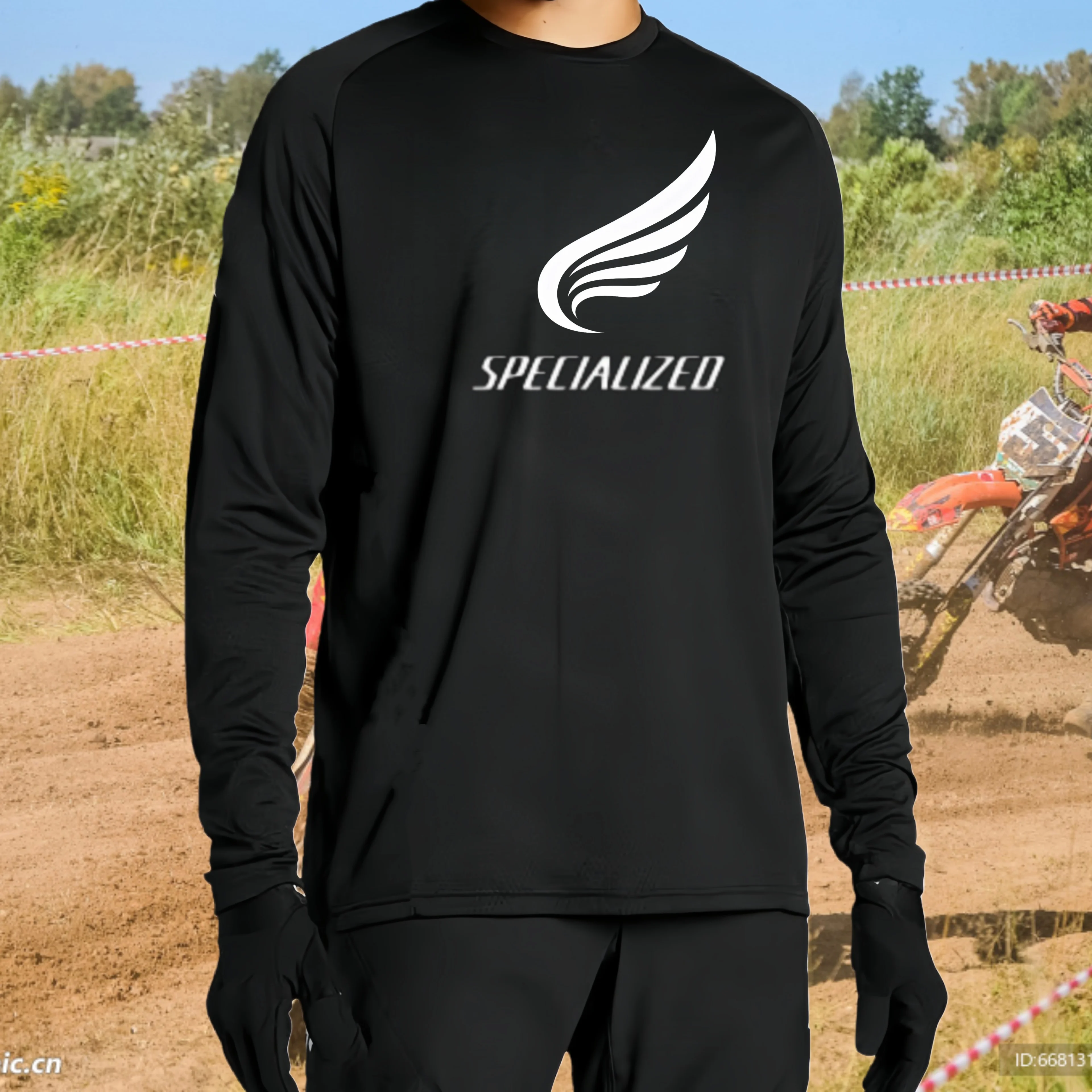 

Камуфляжная одежда для езды на мотоцикле по бездорожью, модная дышащая быстросохнущая футболка с 3D принтом и длинными рукавами, одежда для скоростного спуска