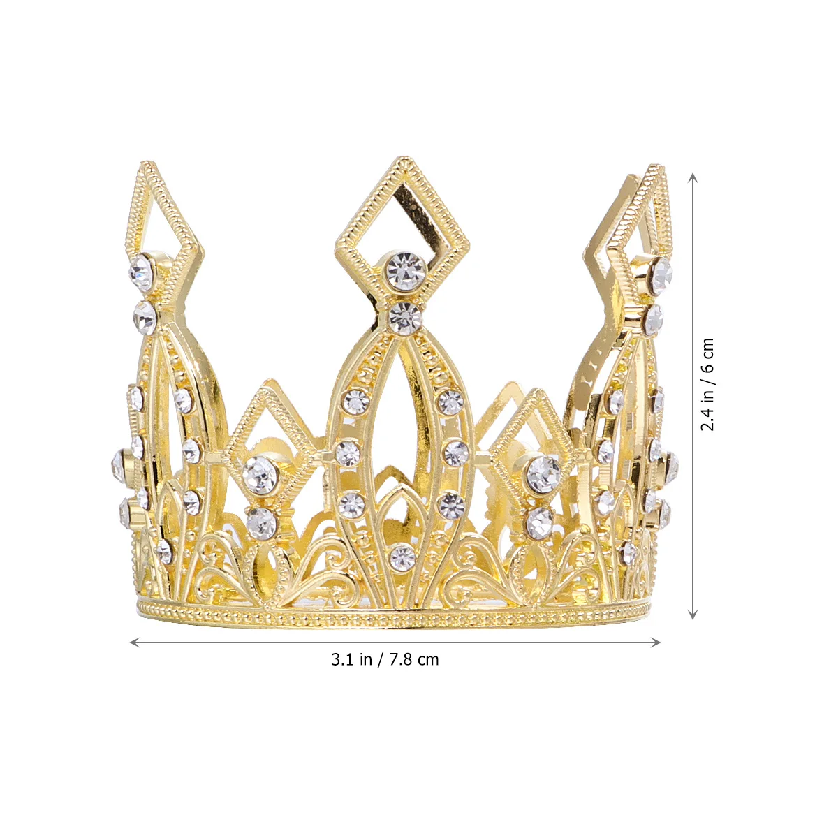 

2Pcs Crown Cake Toppers Beautiful Material Delicate Design Bright Pattern Birthday Party Festival Non Edible Decoration For