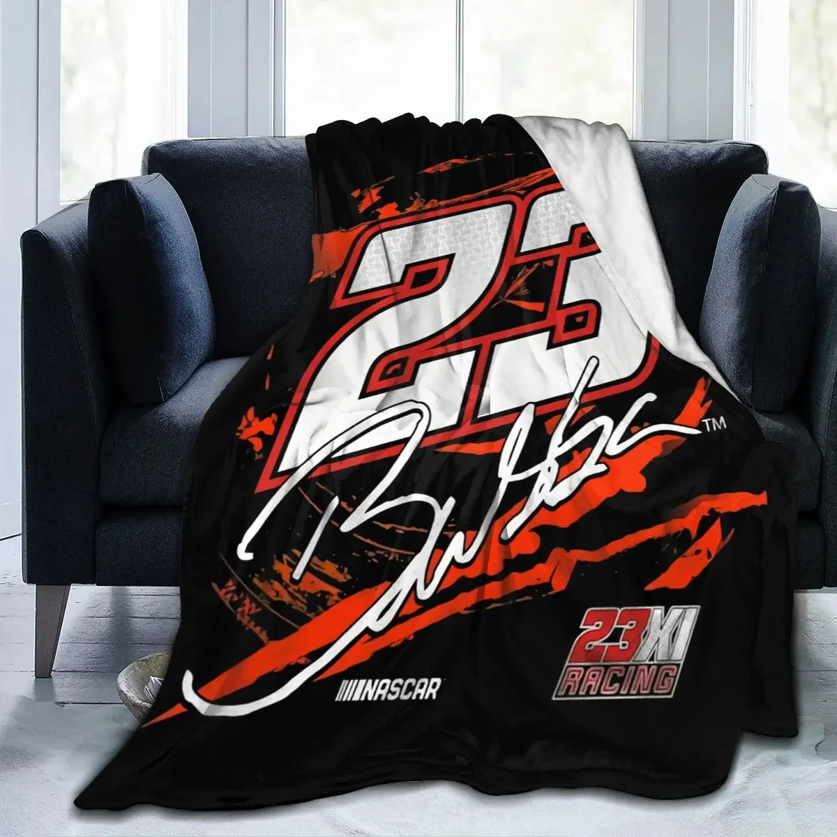 Bubba Wallace 23 All Season Fleece Blanket Throw Ultra Soft Flannel Blanket Digital Printed Premium Fluffy Microfiber Fleece