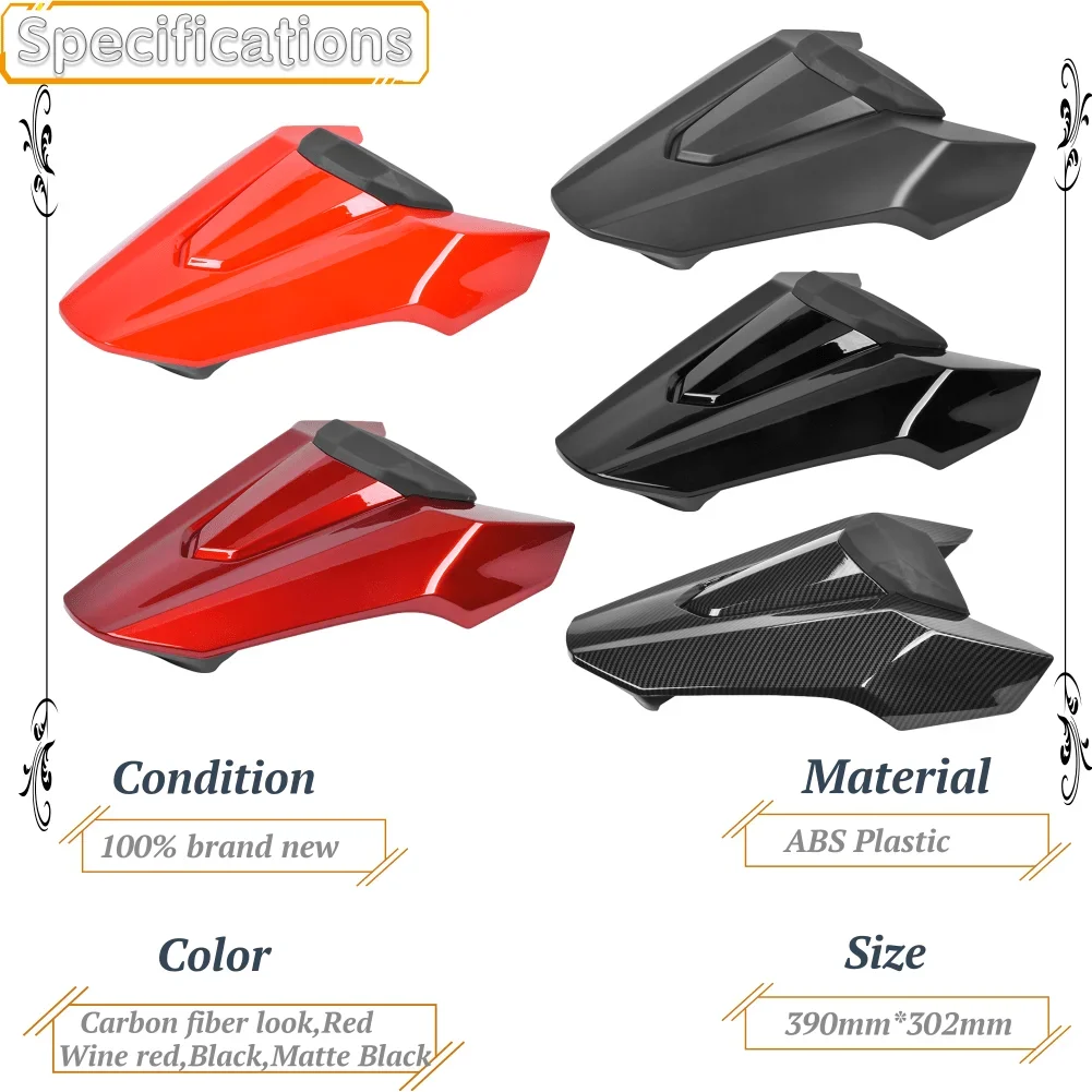 Couvercle de siège arrière de moto, carénage capot Solo noir pour Honda CB650R CBR650R 2019-2021 2020 CB 650R CBR650 R, accessoires