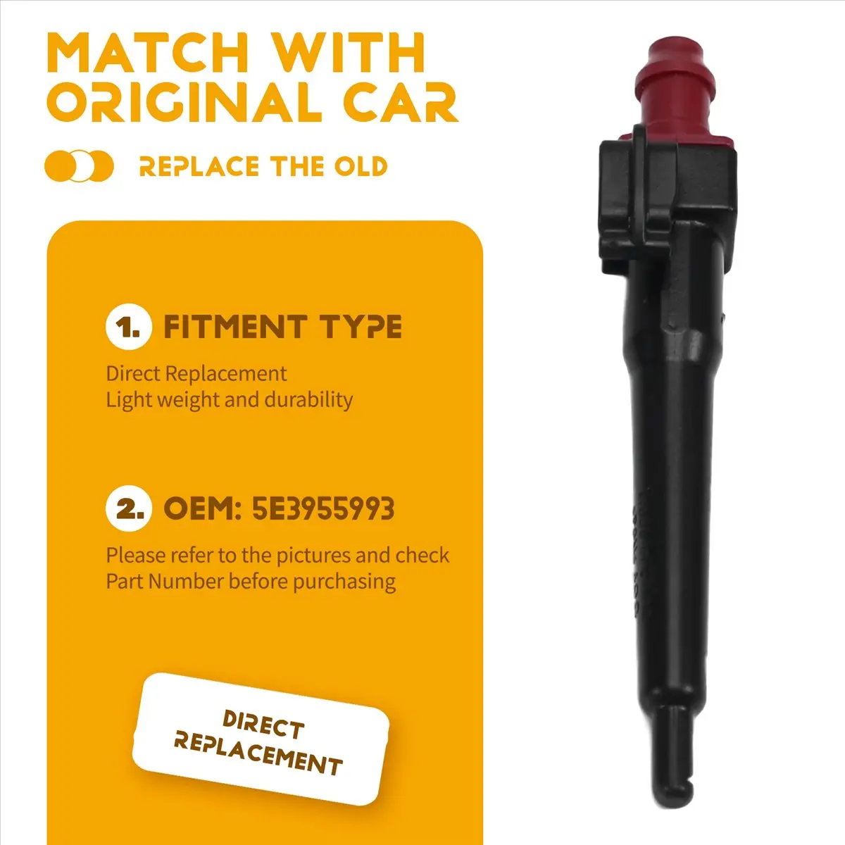 Super Sale 5E3955993 Car High Line Rear View Camera Spray Nozzle FOR VW Passat for Skoda Octavia MK4 5E3 955 993