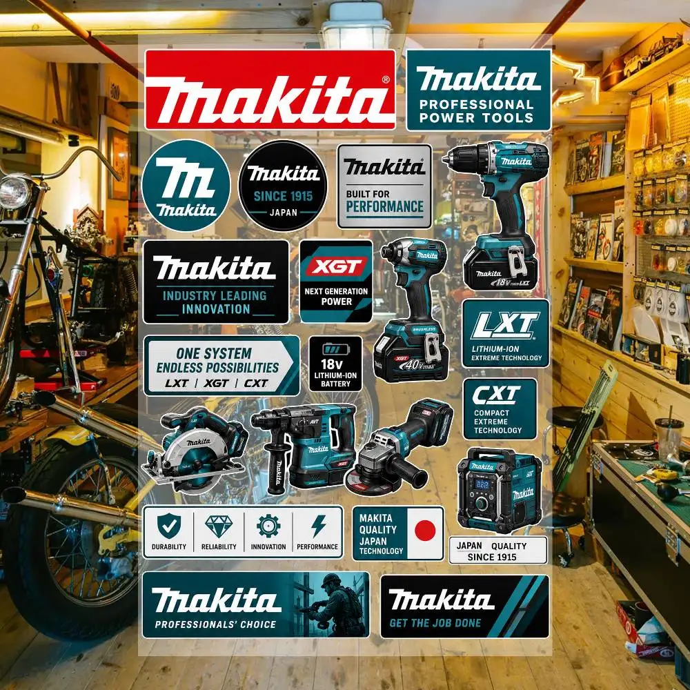 Makita Waterproof Vinyl Stickers for Car Motorcycle Bike Skateboard Laptop Bottle Phone