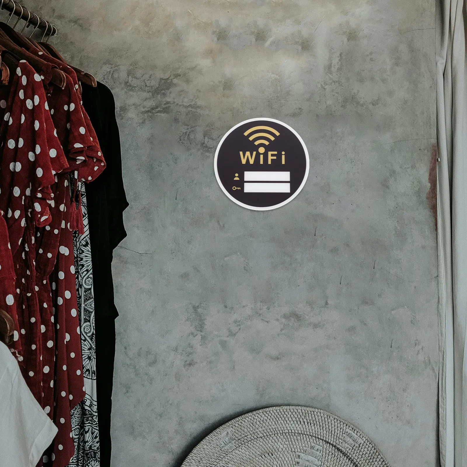 20x20cm Acrylic WiFi Sign Wall Mounted Password Display Decor for Toilets Hotels Apartments Cafes Resorts Public Restrooms