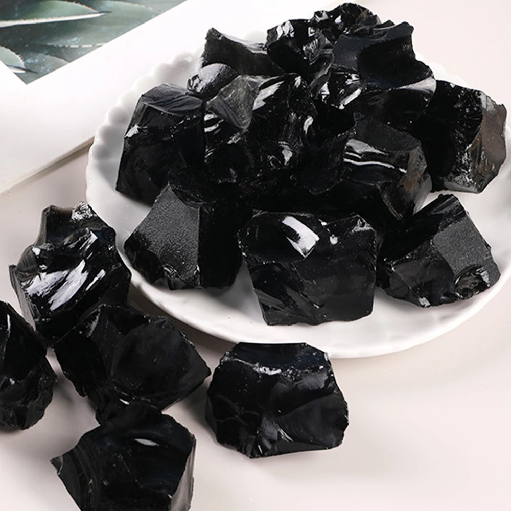 Natural Black Obsidian Raw Stone for Protection Healing Energy Fish Tank Decor and Bulk Home Decoration Ornament view 5