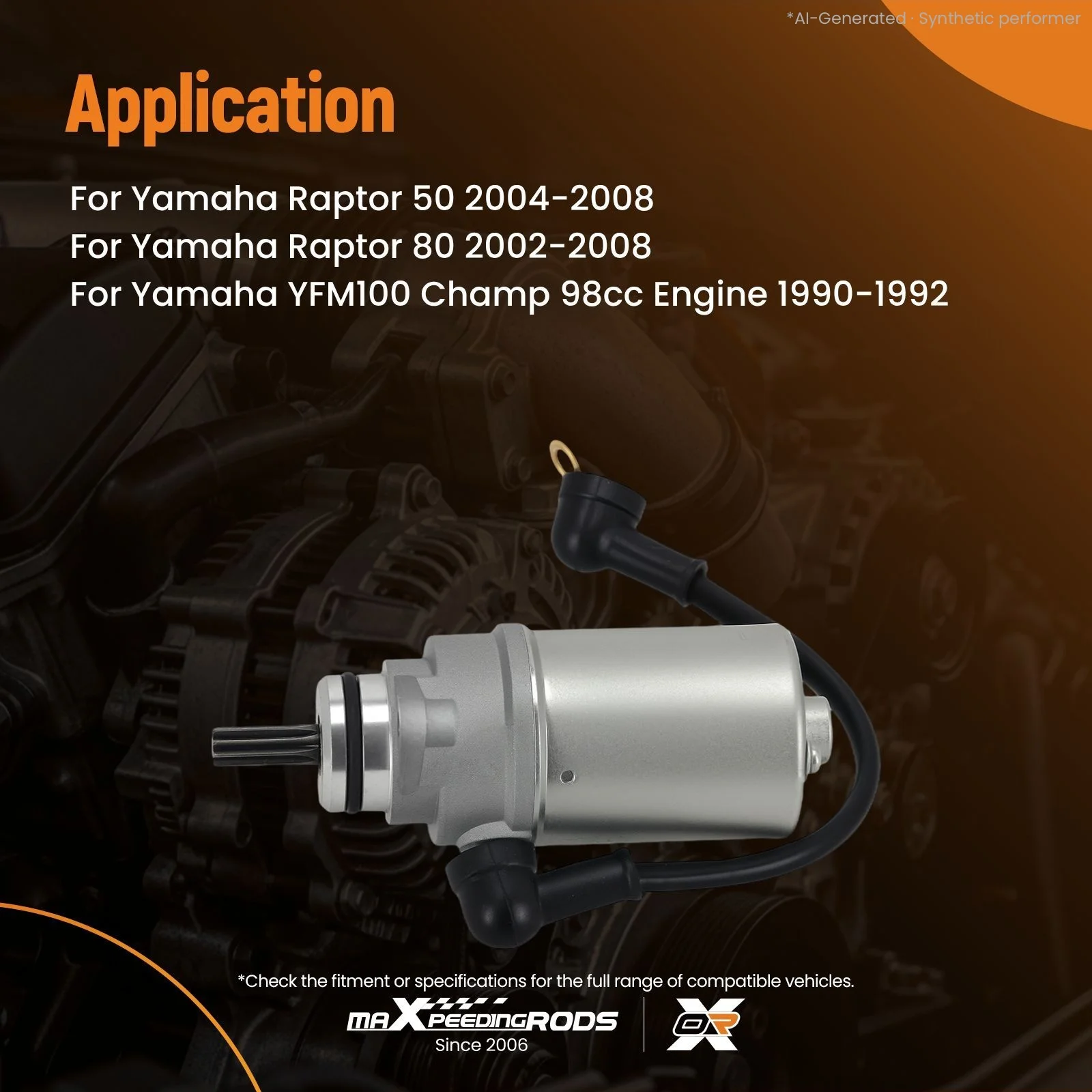 12V 9 Teeth Starter Motor for Yamaha YFM80 Badger 79cc 1986-2001 PMDD Type
