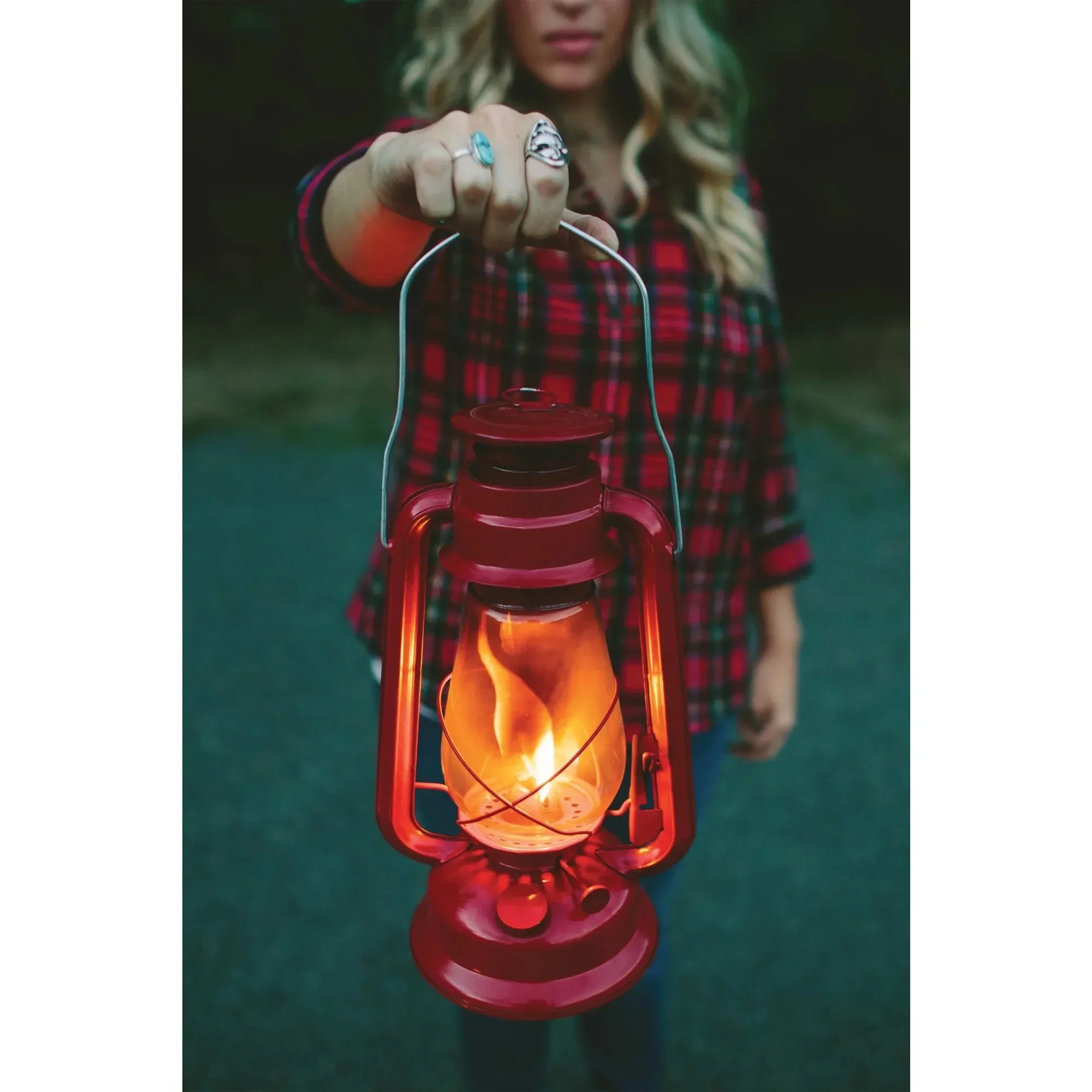 12" Hurricane Lantern (Red) Kerosene Camping Lamp,Up to 150 lumens.