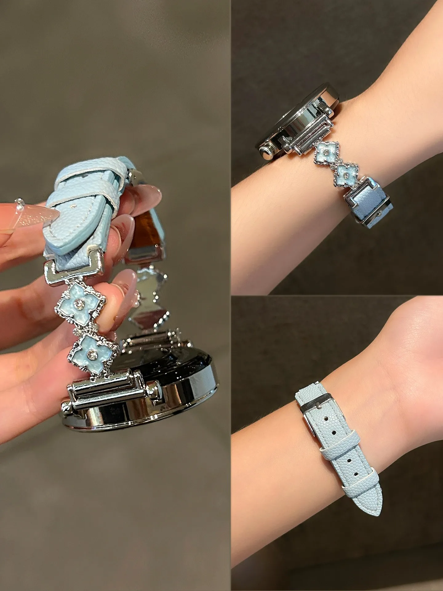 

Oil painting with four leaf clover patchwork, suitable for Huawei GT5/GT5 Pro/GT4/GT2/3/4 22mm/20mm/18mm fashionable watch strap