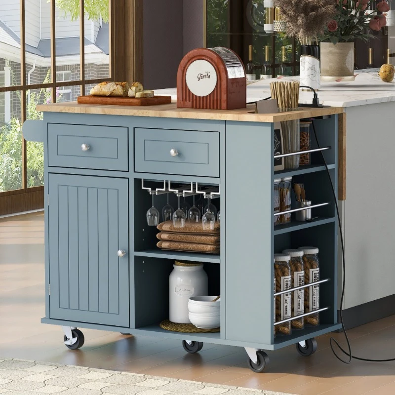 

Modern Wood Top Kitchen Storages Drop Leaf Open Storage Elegant Organizers Fashionable Carrito Organizador Kitchen Furniture