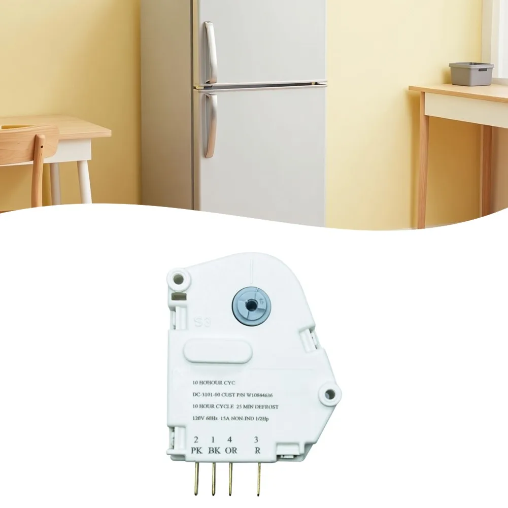 Refrigerator Defrost Timer W10844636 W10740040 10 Hour Cycle Plastic Replacement Part For Home Cooling System Easy Install