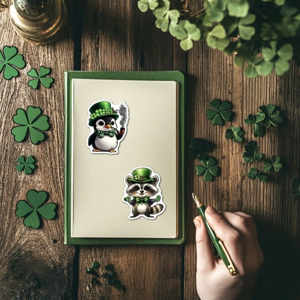 عيد القديس باتريك الحيوانات واضح Stamps الراكون خنزير البطريق الدب أرنب سيليكون واضح ختم الأختام الكرتون الحيوانات شفافة #2