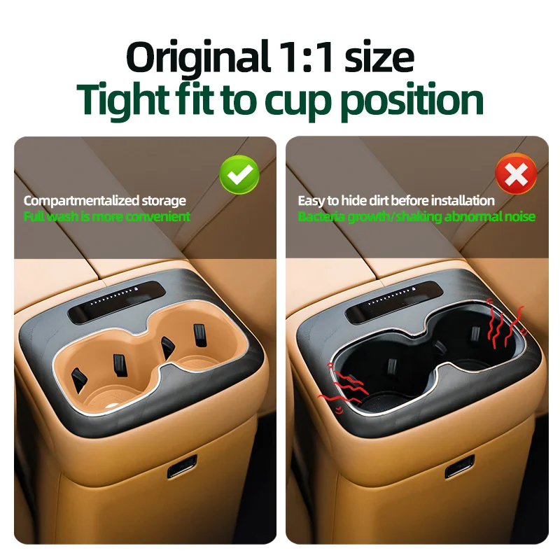 Car Center Console Armrest Box Back Silicone Water Cup Cover Anti Slip Waterproof Protection Pad For DENZA D9 2026 Parts