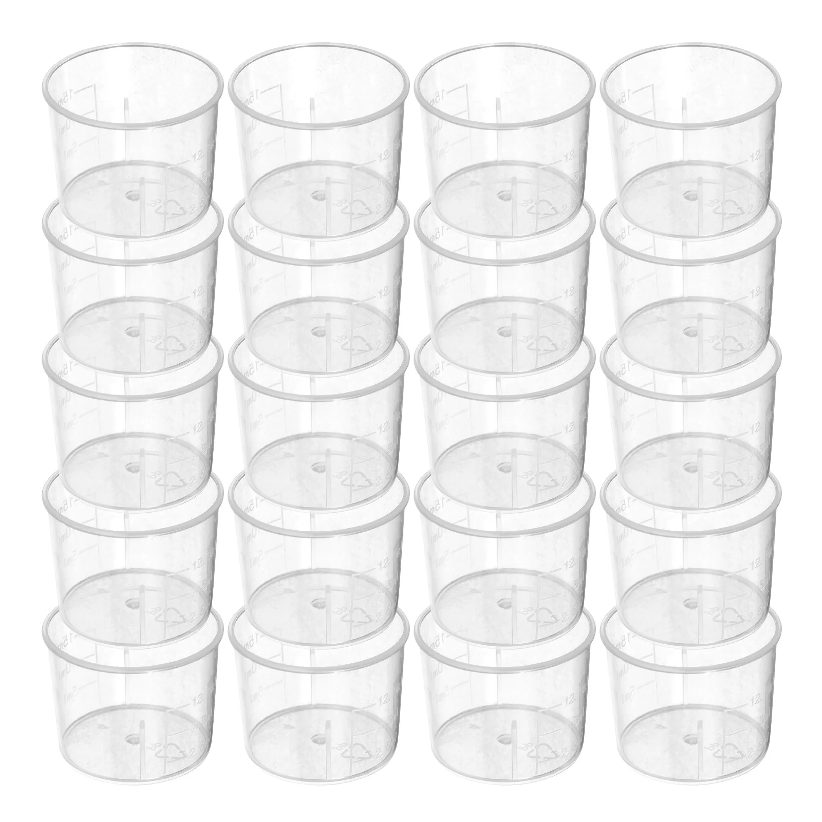 

100pcs 15ml Plastic Measuring Cups Beakers Graduated Scales Equipment Stable Practical Safe