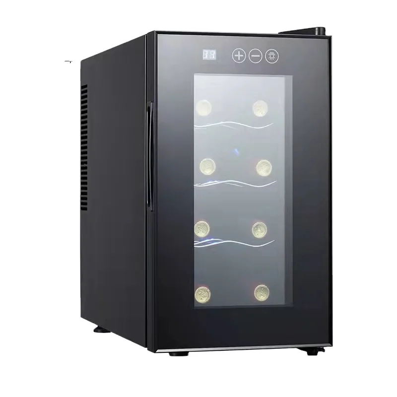 Mini Wine Refrigerator With Tempered Glass Door Electric Home Appliance Spare Parts Freestanding for Outdoor Car RV Use