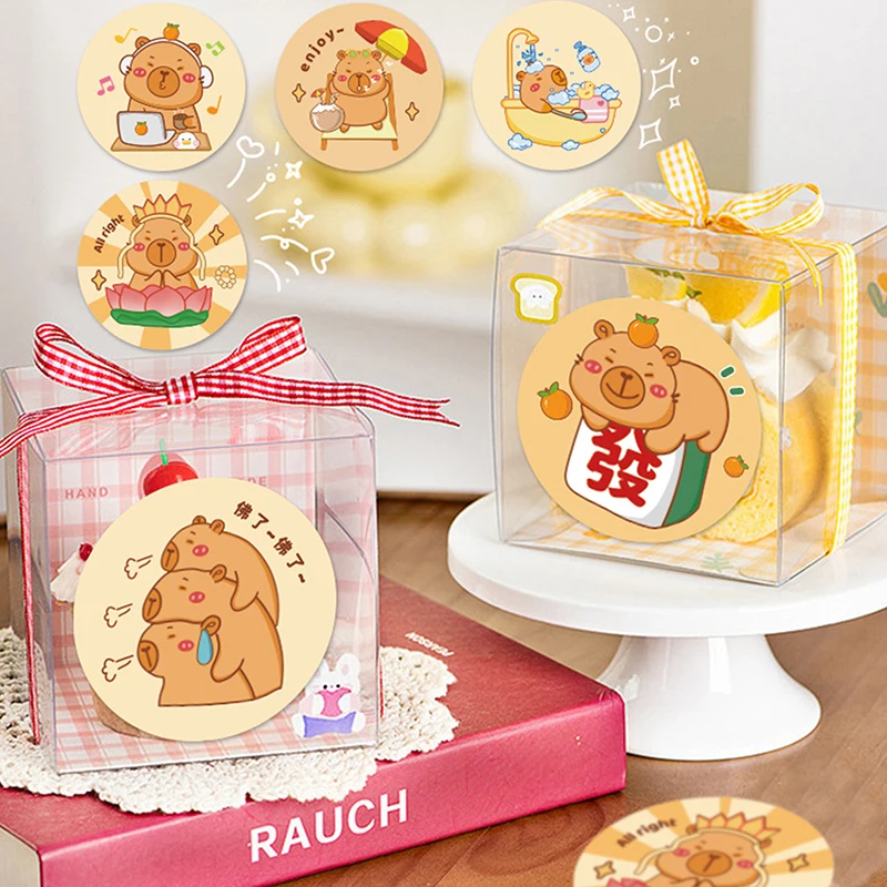 500pcs/Roll Cute Capybara Sticker Labels Sealing Sticker Stationery Supplies DIY Graffiti Aesthetic Decoration Stickers