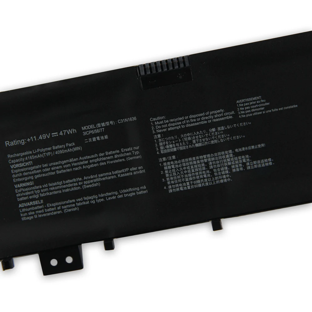 Rechargeable Lithium Battery For ASUS VivoBook Pro15 N580 N580GD N580VD N580VN X580 X580GD C31N1636 High-Capacity