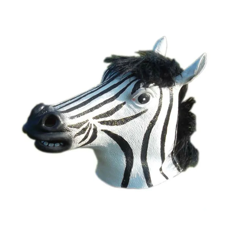 

Cosplay Headgear Halloween Dance Party Character Dress Up Props Environmentally Friendly Latex Animal Headgear Zebra-shaped Mask