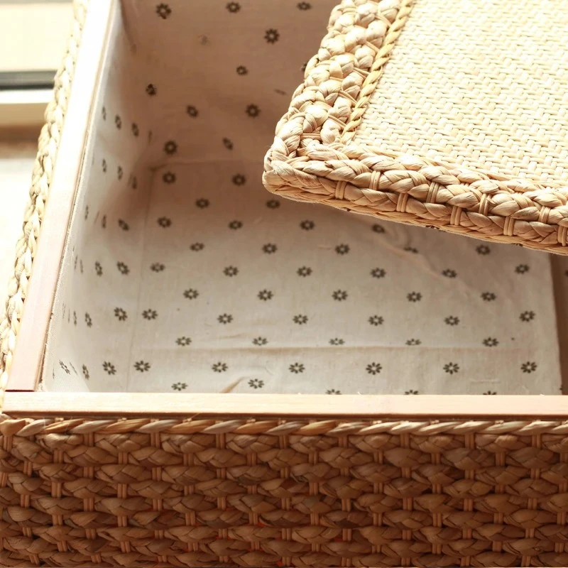 Rattan Floor Tea Table Tatami Style Minimalist Coffee Table for Balcony Low Bedside Small Space