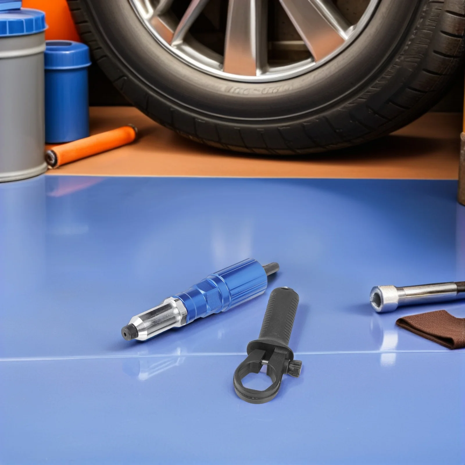 1Set Electric Rivet Gun Aluminum Alloy Riveter Adapter Cordless Drill Converter Kit for Workshop Automotive Furniture Assembly