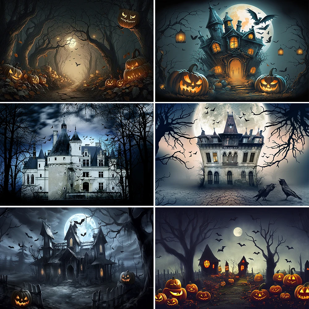 Bonvvie Halloween Backdrop Photozone Tomb Park Star Terrible Night Party Scene Photography Background Photocall for Photo Studio