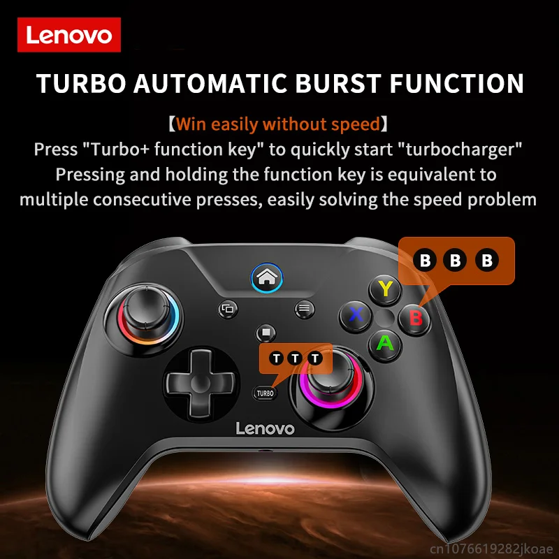 Lenovo S02 Wireless Controller RGB For Nintendo Switch OLED / Lite Console Pro Gamepad with 600mAh BatteryTurbo Function for TV