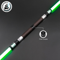 TXQSABER Neo Pixel Lightsaber Double Blade Spinning Sword RGB with Removable Blade Metal Hilt Blaster Cosplay Toys Saber Staff