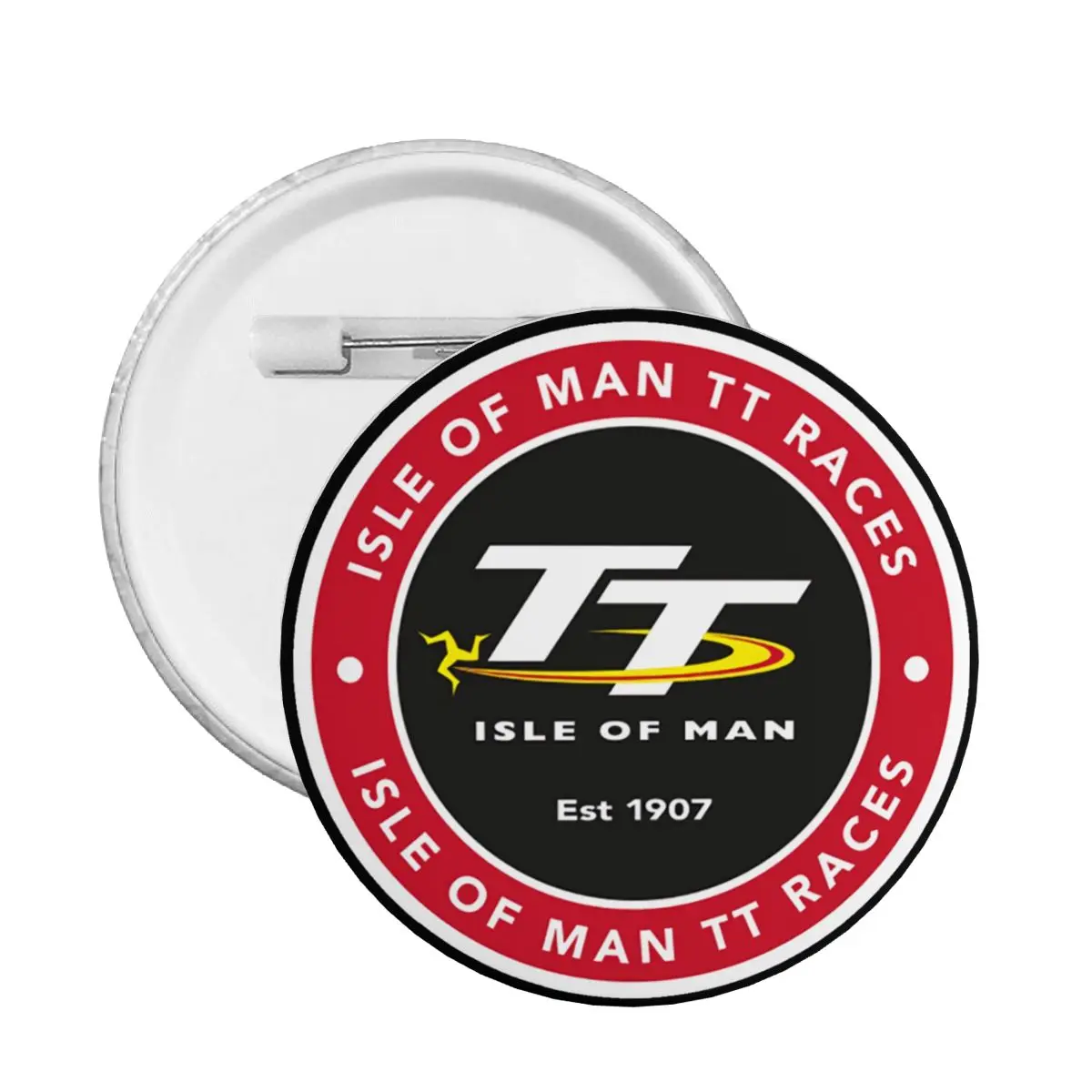 Isle Of Man Tt Racing Pin Back Buttons for Bags Customizable Motorcycle Sports Badges Brooches Pinback