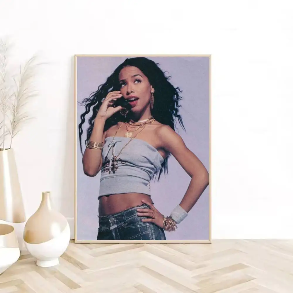 ملصق الممثلة المغني A-Aaliyah HD جدار لزج مقاوم للماء غرفة المعيشة المنزلية غرفة النوم شريط النوم الديكور الجمالي #3