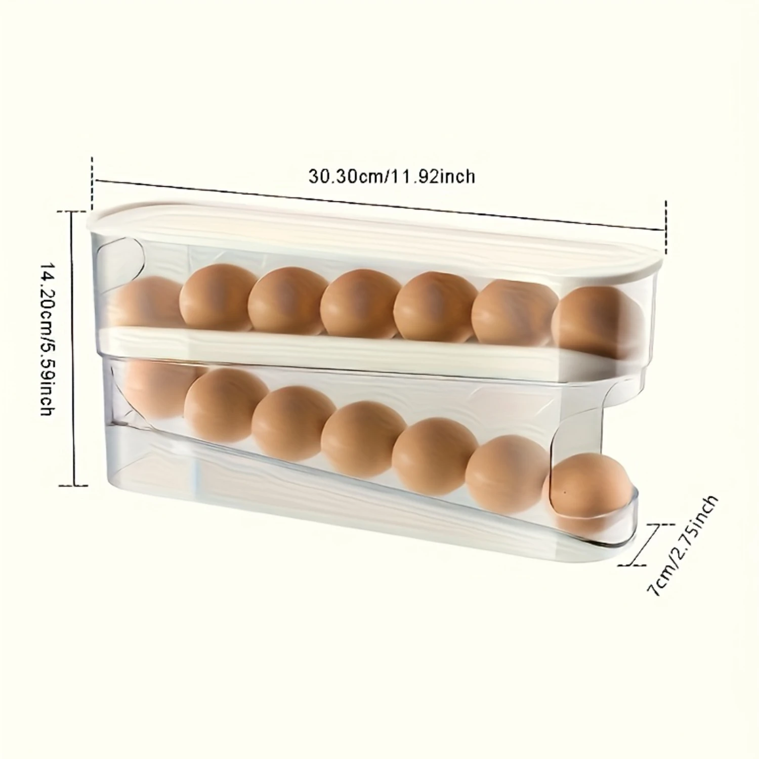 Auto-Rotating Double-Layer Plastic Egg Holder, Stackable Egg  Tray with No Battery Needed for  Organization