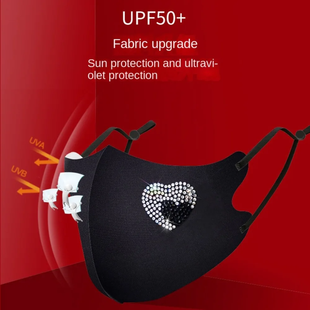 Nowe oddychające maski diamentowe Zmywalna maska ​​przeciwsłoneczna anty-UV Przyjazna dla skóry maska ​​przeciwpyłowa do jazdy konnej Sporty na świeżym powietrzu