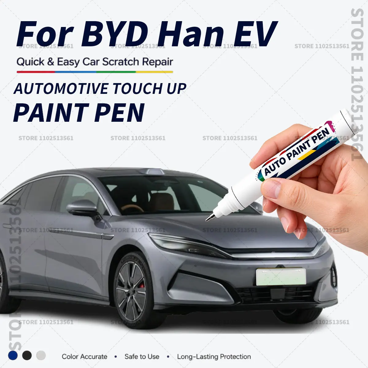 For BYD Han EV Black Blue Vehicle Paint Touch Up Pen Car Scratch Remover Repair Marker Waterproof DIY Auto Body Maintenance Tool