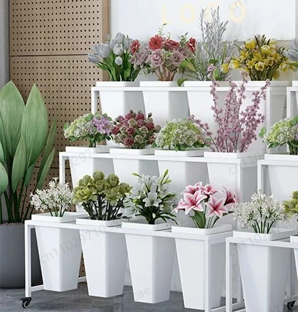 

Mobile Display Solution: Wrought Iron Multi-Tier Stand for Flowers, Shop Merchandise & Wedding Decor.