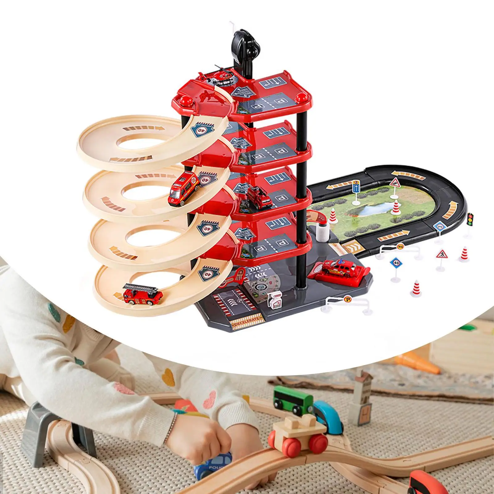 Kids Race Track Game Kids Car Parking Garage Boys Educational Toy Set for Toddlers Child Kindergarten Boys Girls Birthday Gift