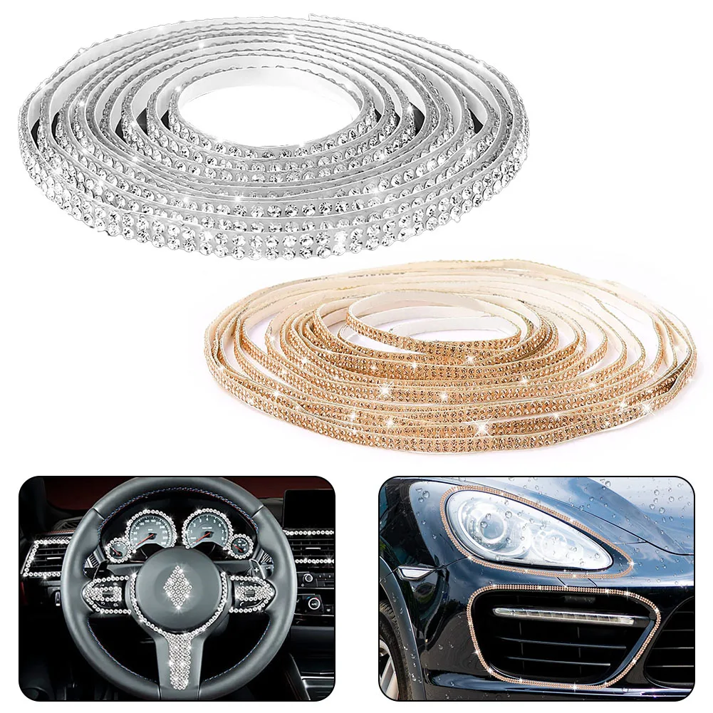 

Car Bling Crystal Sticker Self Adhesive Crystal Rhinestone Ribbon Bling Crystal Sticker Trim Tape For Car Interior