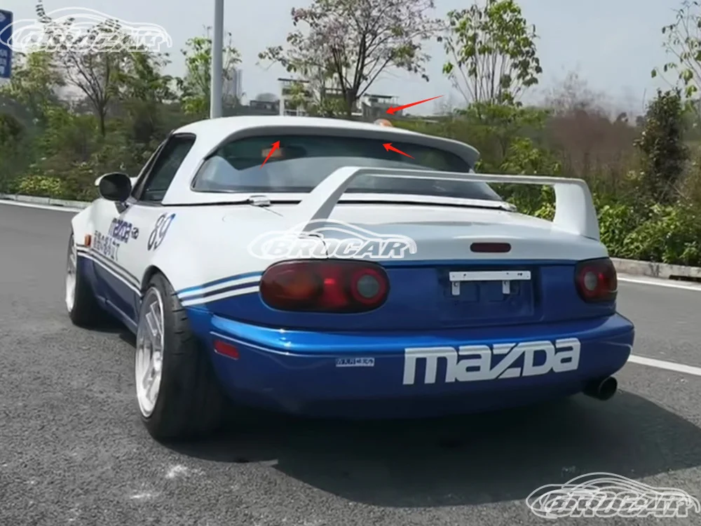 Für 1989–1997 Mazda MX-5 MX5 GEN 1 MIATA NA 2-türige Hardtop, hochwertiger FRP-Dachspoiler in glänzendem Schwarz, Kofferraum-Kofferraumflügel-Spoiler