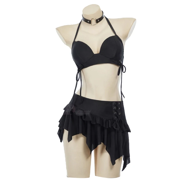 9 Style Women Sexy Two-Pieces Swimsuit Gothic Swimwear Bathing Suit Women Cute Bikini Suit Summer Sexy Black Beachwear Halloween view 5