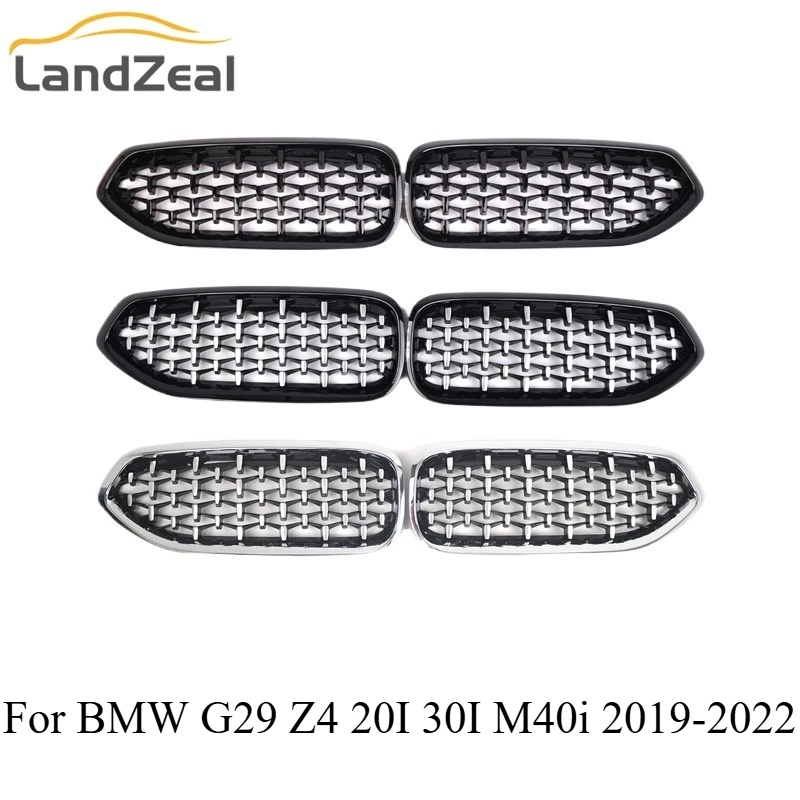 

51138091295 51138091296 Front Bumper Center Kidney Grilles Glossy Black Frame Chrome Diamond For BMW G29 Z4 20I 30I M40i 19-22